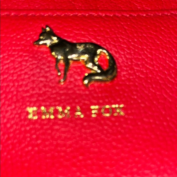 Emma Fox Bold Red Leather Pouch - Picture 2 of 5
